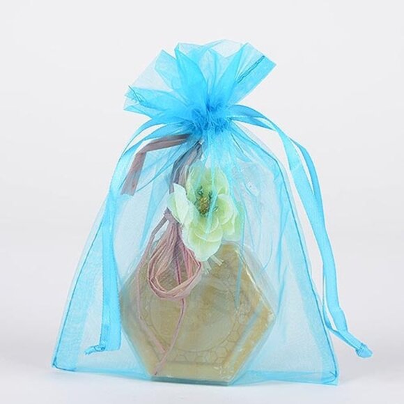 100 Winter Organza Bag Large 8x14" Gift Turquoise Light Blue Gray Royal White - Picture 5 of 6